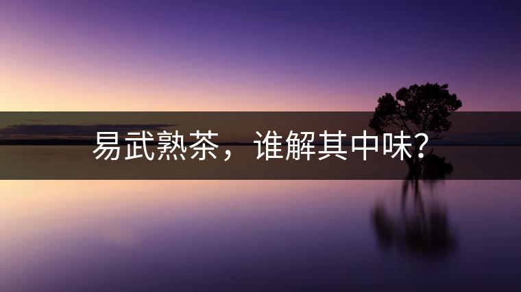 易武熟茶，誰解其中味？