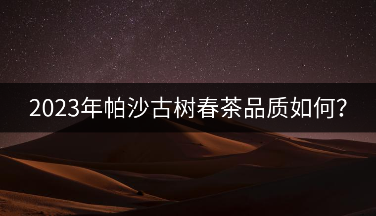 2023年帕沙古樹春茶品質(zhì)如何？