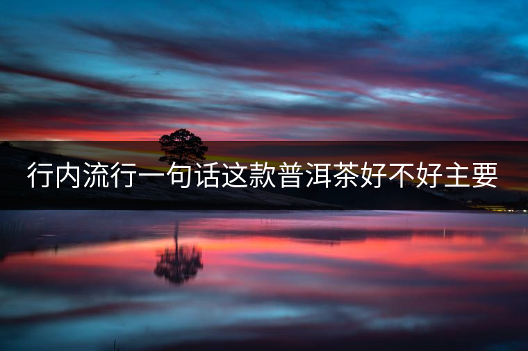 行內(nèi)流行一句話這款普洱茶好不好主要還看尾水，雖然比較片面但是也有一定道理。