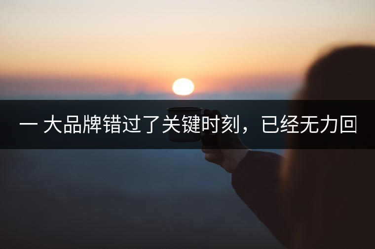 一 大品牌錯過了關鍵時刻，已經(jīng)無力回天！