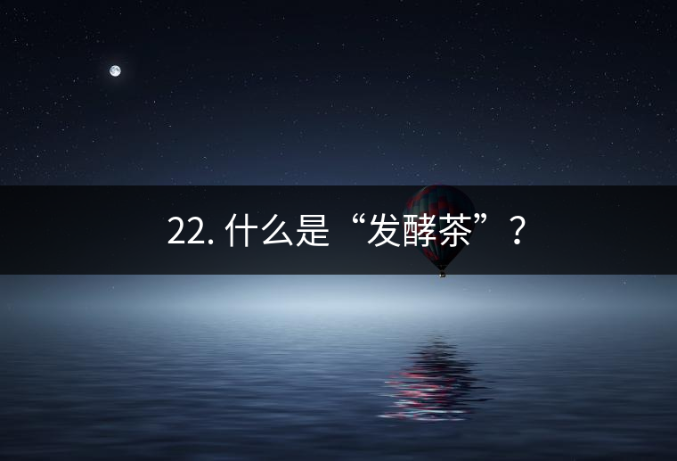 ? 22. 什么是“發(fā)酵茶”？